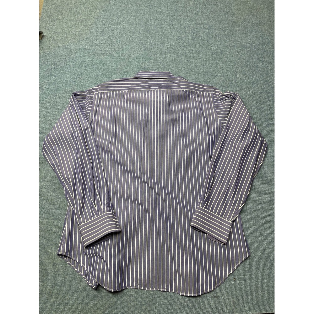 Lauren Ralph Lauren Mens Purple White Striped Cotton Dress Shirt 15.5 34/35 - Picture 3 of 6